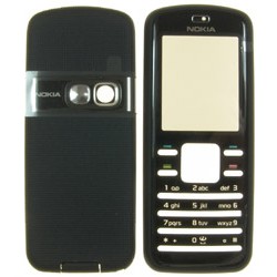 Nokia 6080 kuoret, musta/hopea